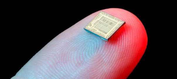 Silicon micro chip on human finger's tip